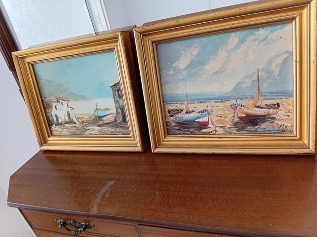 2 Cuadros Marinos Dorados