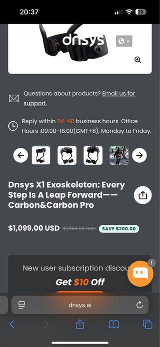 Exoesqueleto DNSYS X1 Carbon
