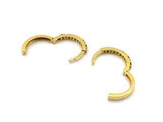 E1797136-28	Argollas Oro 18k Con Circonita,Esmeral