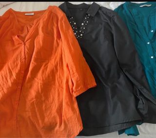Lote 3 camisas (naranja, negro, verde)