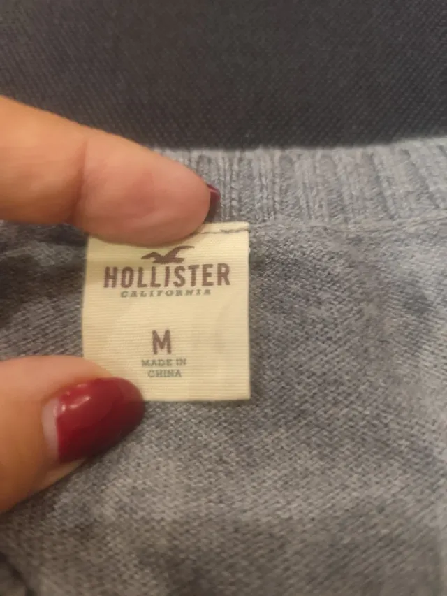 Jersey Hollister pico punto fino gris
