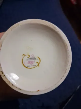 Jarrón Antiguo Porcelana JANGO Flores