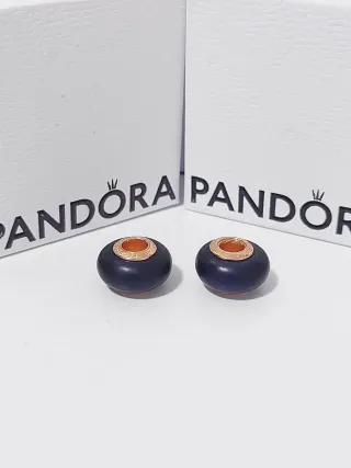 2 Charms Pandora Azul y Dorado