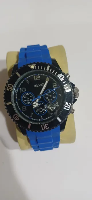 Orologio Uomo Hrono Nero e Blu