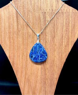 Collar Mineral Sodalita en plata 925