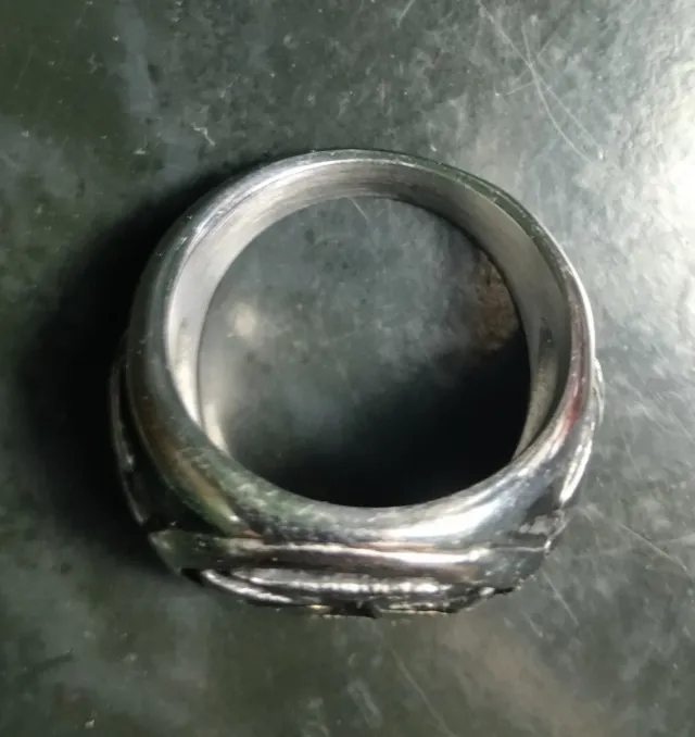 Anillo Acero Cruz Templaria