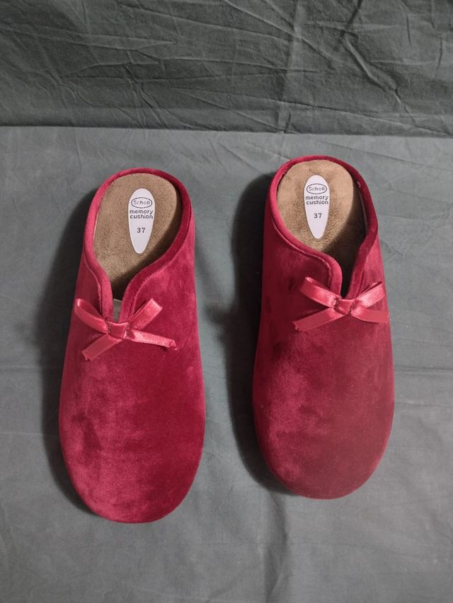 Pantofole Scholl Velluto Rosso Donna Tg 37