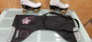 Patines blancos 4 ruedas talla 38 regalo bolsa tra