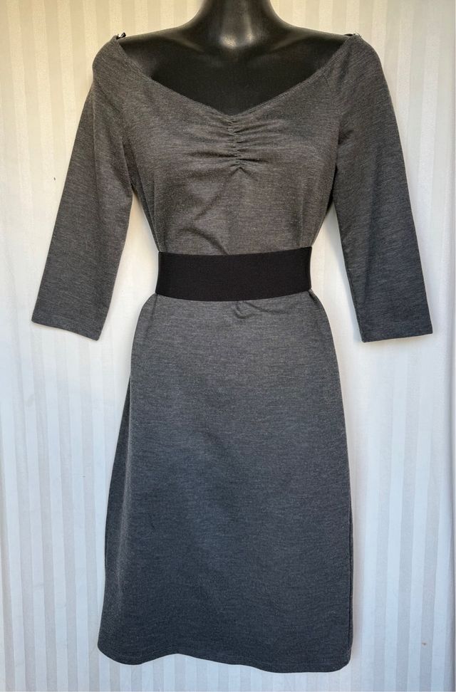 Vestido Zara punto gris