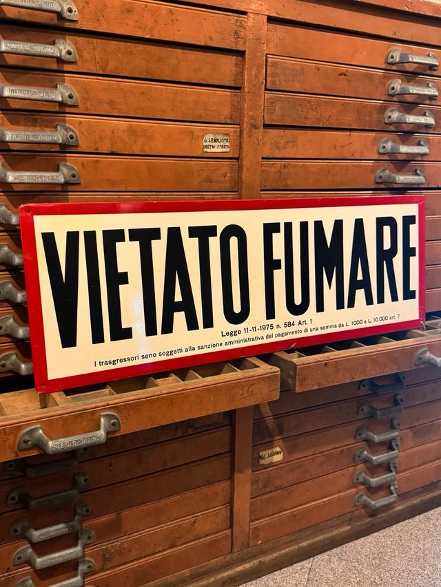 Targa VIETATO FUMARE vintage anni ’70 69x24 cm