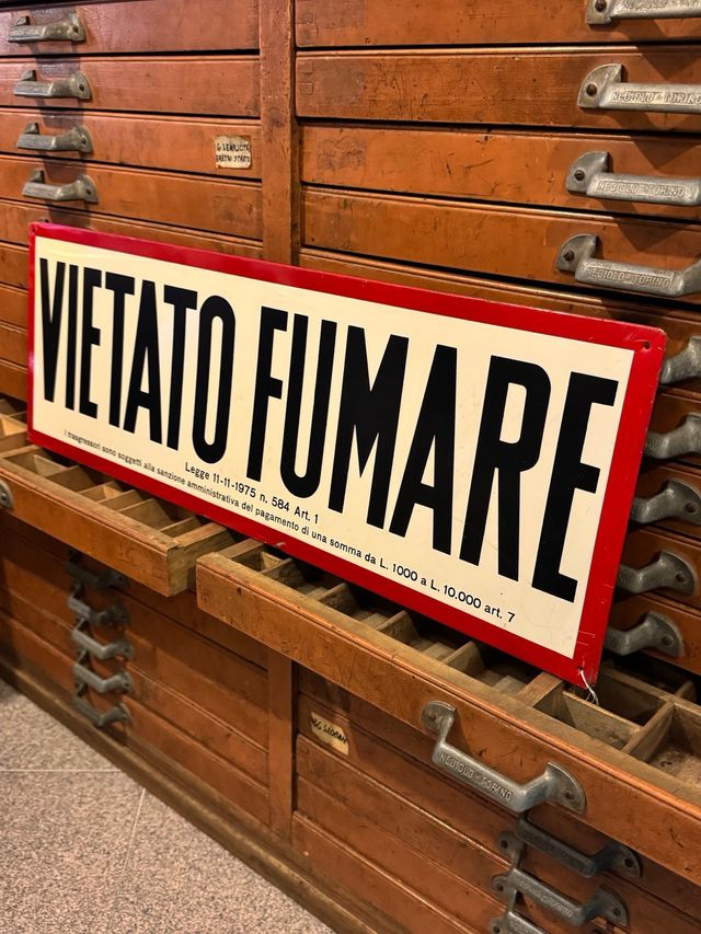 Targa VIETATO FUMARE vintage anni ’70 69x24 cm