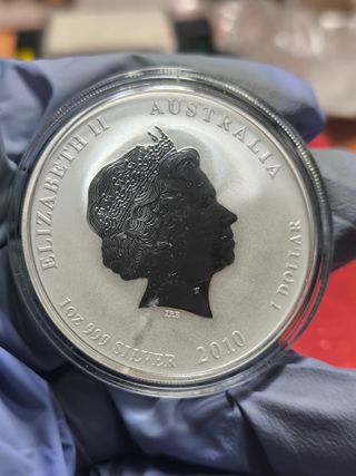 Moneda 1 Onza Plata LUNAR II TIGRE 2010