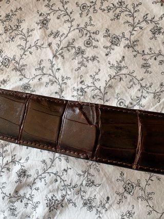 Cintura in coccodrillo marrone