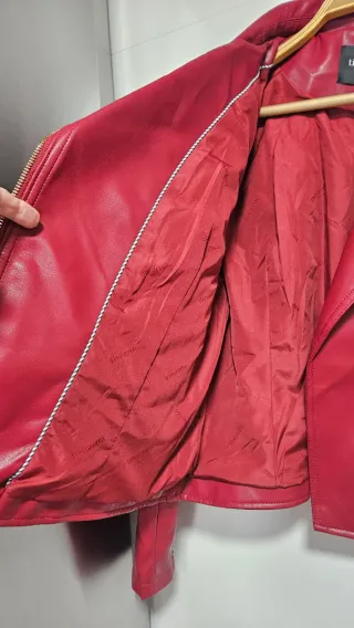 Cazadora Biker Tintoreto Roja Talla L