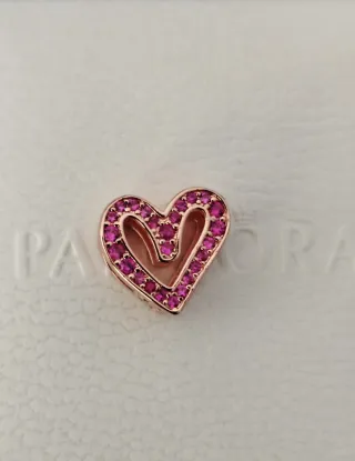 Charm Corazón Rose y Circonitas 