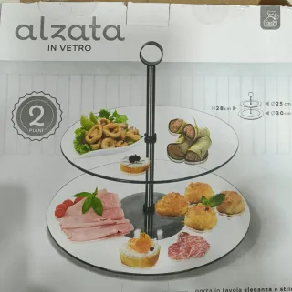 Alzata in vetro 2 piani