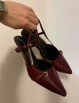 Zapatos charol rojos talla 39