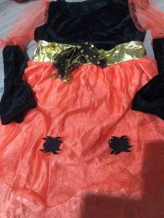 Disfraz Bruja Naranja y Negro talla 3a5 años 