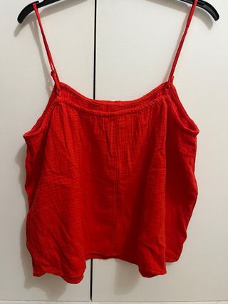 Top rojo tirantes con lazada