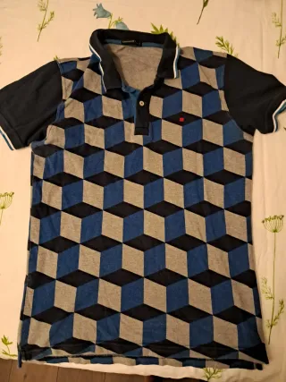 Polo Purificación García Hombre Azul/Gris