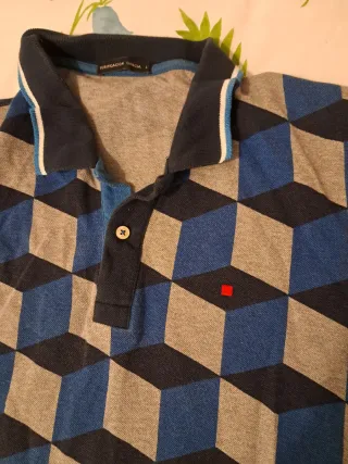 Polo Purificación García Hombre Azul/Gris