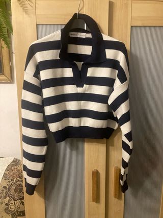 Jersey Bershka rayas azul y blanco