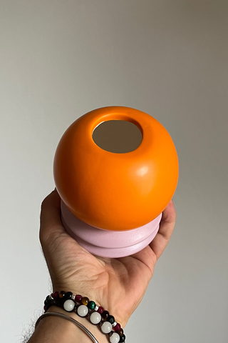 Vaso decorativo arancione e rosa