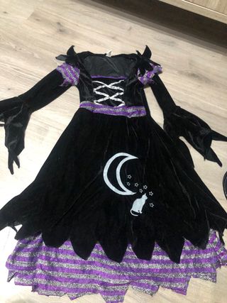 Disfraz Bruja Luna y Gato Negro
talla mediana 7a10