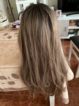 Peluca larga sintética rubia degradada peluca 