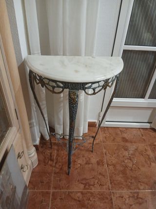 Consola recibidor mármol y metal
