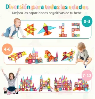 ✅OFERTA Bloques Construcción Magnéticos 120 Pieza