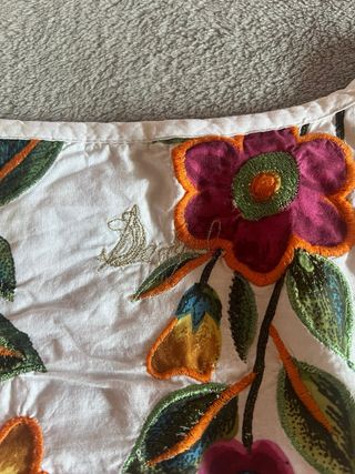 Vestido Desigual blanco estampado flores Talla S