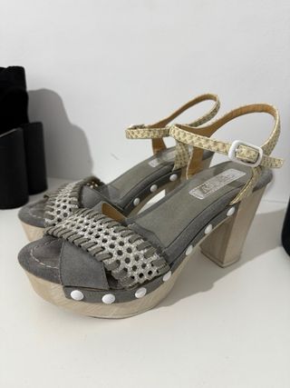 Lote 4 pares Zapatos Tacón Talla 38