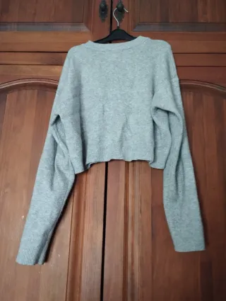 Jersey gris crop top