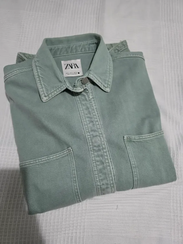 Sobrecamisa Zara Verde