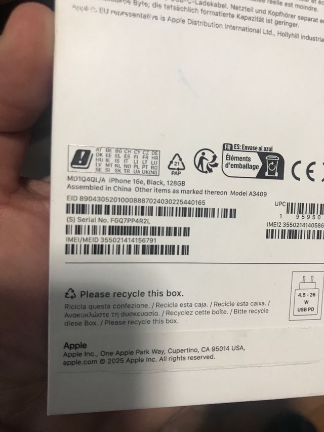 iPhone 16e black 128gb NUOVO da attivare