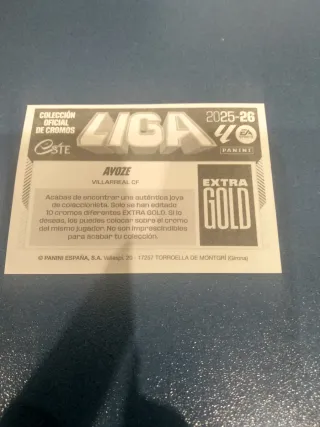 Cromo Extra Gold Ayoze Liga Este 2025/2026