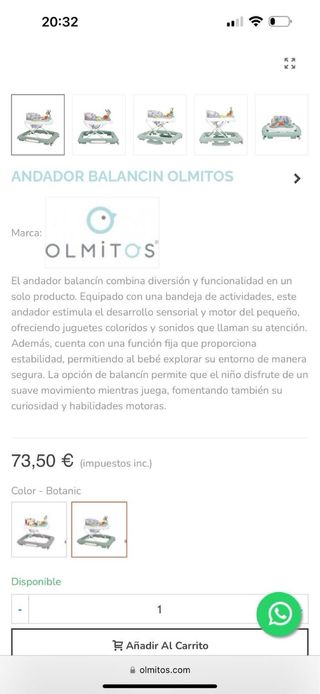 Andador bebé Olmitos con centro de actividades
