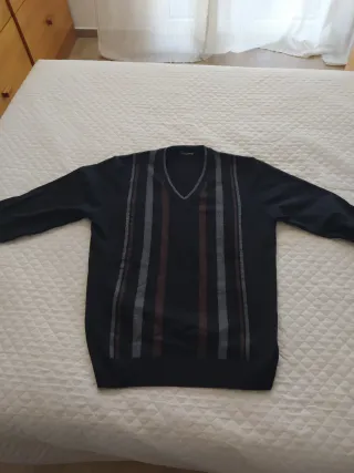 Maglione Malagrida a V con righe