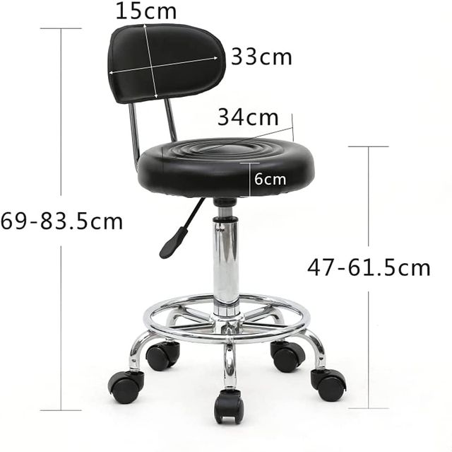 Taburete Giratorio con Respaldo Ajustable