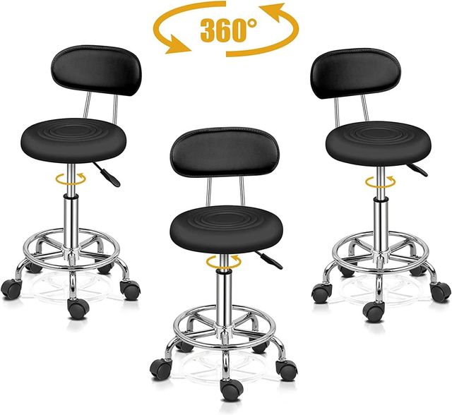 Taburete Giratorio con Respaldo Ajustable