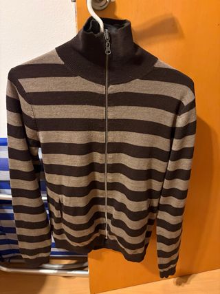 Chaqueta de punto a rayas para mujer