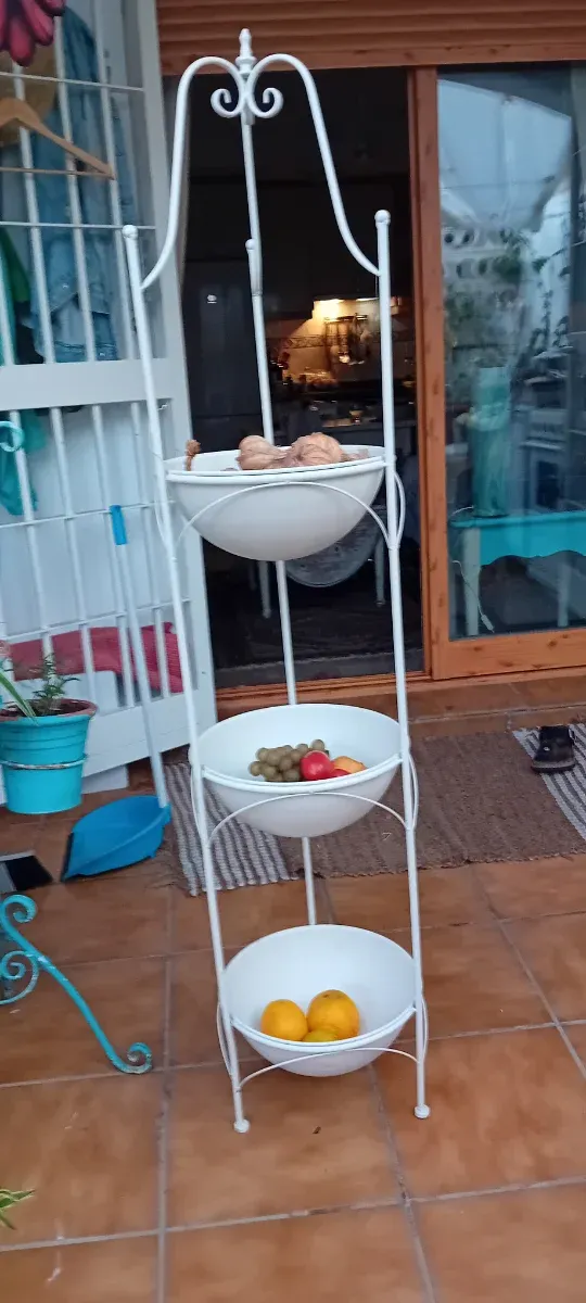 Frutero metal 3 niveles clásico blanco