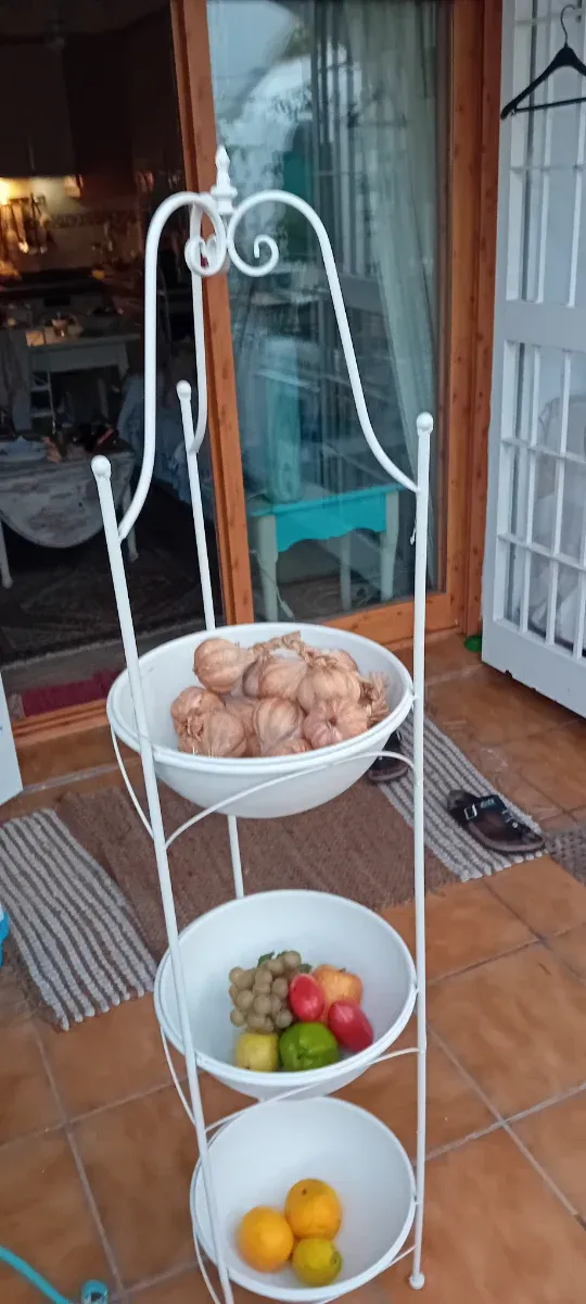 Frutero metal 3 niveles clásico blanco