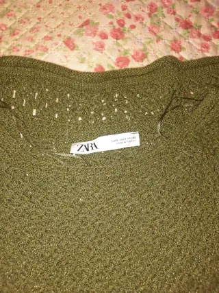 Jersey Zara calado verde oliva Talla S