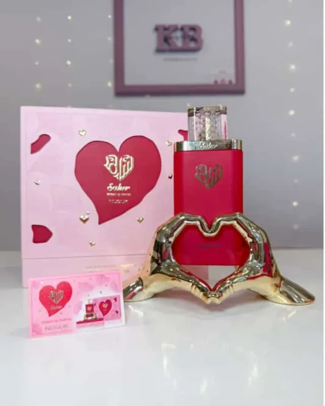 Perfume Nusur Árabe Corazón Rojo Dorado