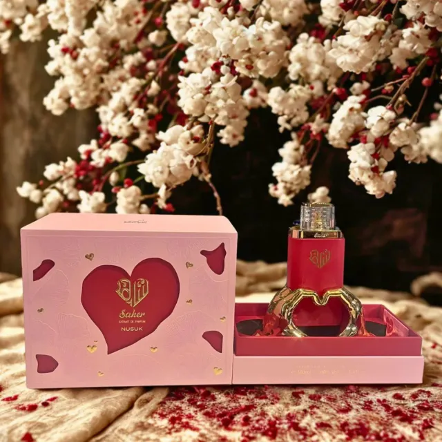 Perfume Nusur Árabe Corazón Rojo Dorado