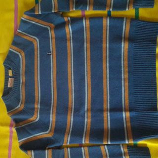 Maglione Penguin a righe blu e arancioni taglia S