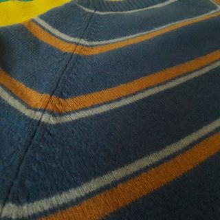 Maglione Penguin a righe blu e arancioni taglia S