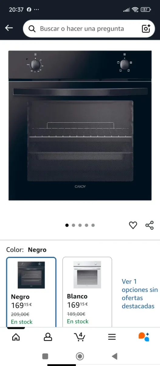 Horno convencional negro